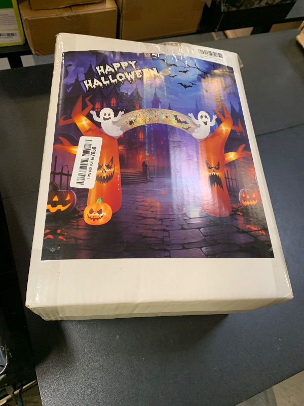 Photo 1 of 17 FT Halloween Inflatables Outdoor Yard Decorations, Spooky Light-Up Blow Ups Inflatable Halloween Outside Decor, Ghost, Pumpkin, Witch, Castle, Tree Archway Inflatable (Ghost Arch Inflatables)