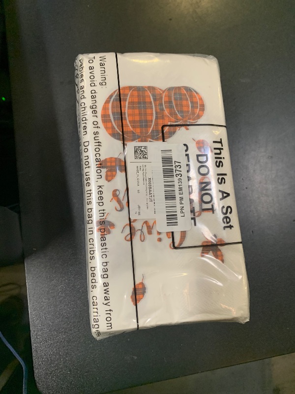 Photo 1 of 100 Pcs Disposable Thanksgiving Napkins Fall Leaves Paper Napkin Give Thanks Pumpkin Guest Towels for Autumn Harvest Fall Decoration, Home Kitchen Bathroom Dinners or Events Holiday Party Napkins