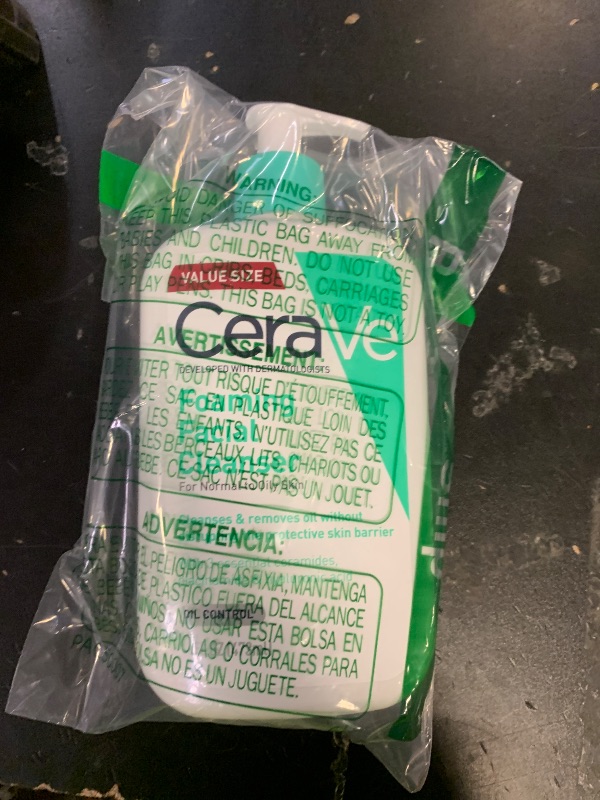 Photo 1 of *HALF USED**** CeraVe Foaming Facial Cleanser, Daily Face Wash for Oily Skin, Hyaluronic Acid + Ceramides + Niacinamide, Fragrance Free & Paraben Free, Non-Drying Oil Control Face Wash, 16 Fluid Ounces