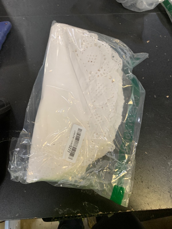 Photo 1 of 100 Pieces Paper Doilies, 12 Inch Doilies for Food, Disposable Lace Paper Doilies for Tables, Round Paper Placemats Bulk for Cakes Desserts Crafts (White)