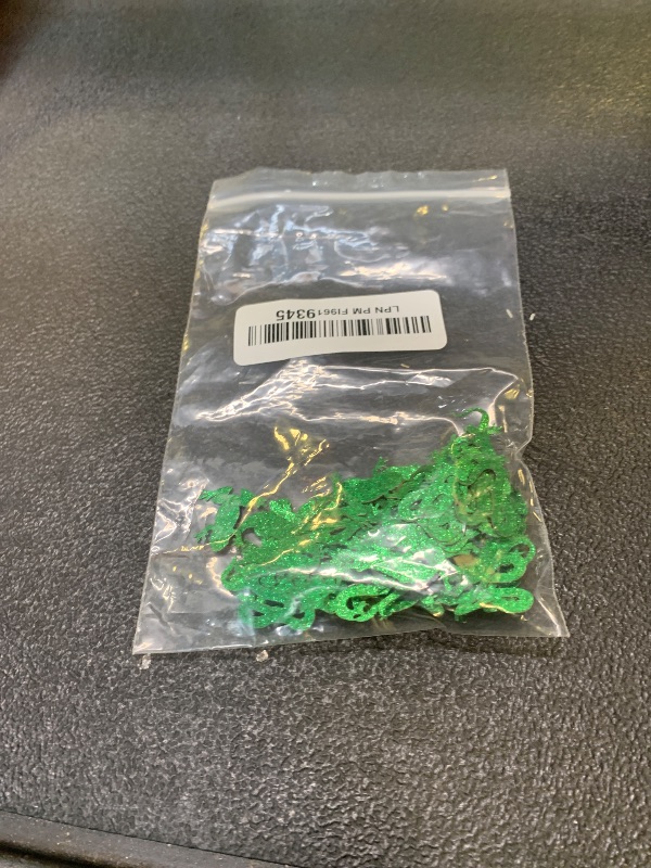 Photo 1 of 100pcs Reptile Animals Confetti, Green Glitter Crocodile Table Confetti for Baby Shower, Snake Frog Paper Scatters, Reptile Pet Birthday Party Table Decoration