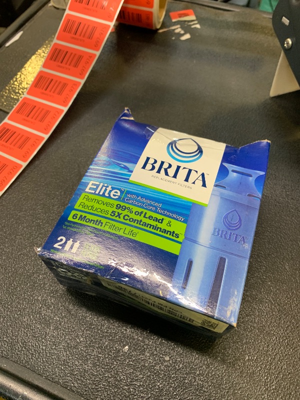 Photo 1 of *USED** Brita Filter Replacements for Water Pitchers and Dispensers, Elite, NSF Certified to Remove 99% of Lead, 2 Count, Blue