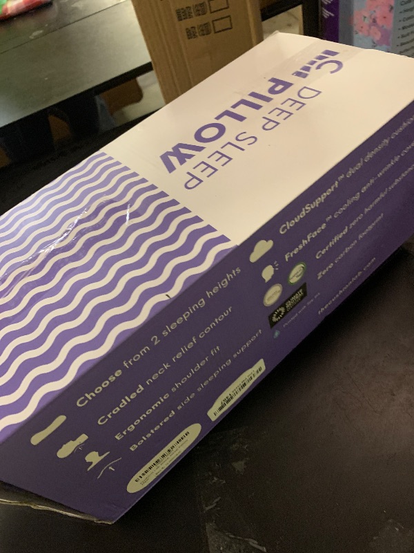 Photo 1 of C CUSHION LAB Deep Sleep Pillow, Patented Ergonomic Contour Design for Side & Back Sleepers, Orthopedic Cervical Shape Gently Cradles Head & Provides Neck Support & Shoulder Pain Relief - Calm Grey