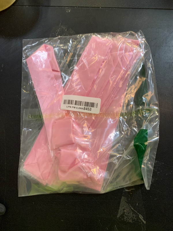 Photo 1 of 10 Pcs Long Thin Small Skinny Scarf Satin Neck Tie Ribbon Choker for Women Girls (Light pink)