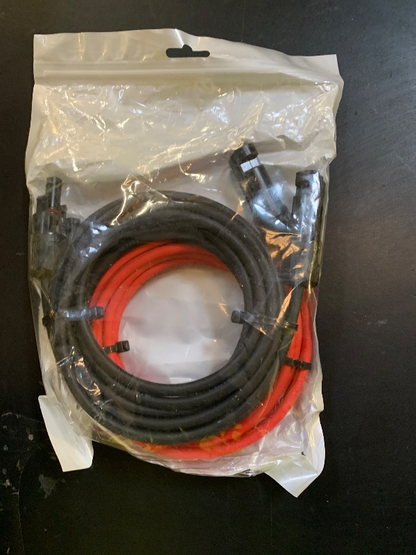 Photo 1 of 10AWG Solar Extension Cable 10FT – 2 Pack Red & Black PV Wire with Solar Connectors, 84-Strand Tinned Copper, Dual XLPE Insulated, Outdoor UV-Resistant Cable for RV, Inverter, Battery
