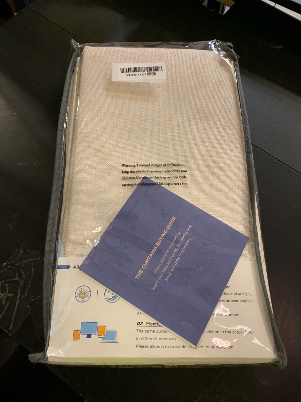 Photo 1 of 100% Blackout Shield Linen Blackout Curtains for Bedroom 96 Inches Long, Back Tab/Rod Pocket Living Room Drapes, Thermal Insulated Blackout Curtains 2 Panels Set, 50" W x 96" L,Cream