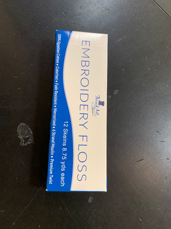 Photo 1 of 12 Skeins ThreadArt Premium Egyptian Long Fiber Cotton Embroidery Floss | White | 6 Strand Divisible Thread 8.75yds Each for Hand Embroidery, Friendship Bracelets, Cross Stitch and Crafts