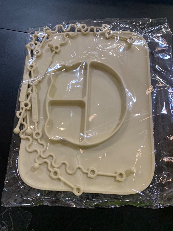 Photo 1 of 1 Pack Silicone Mat for Babies, Baby Placemat Built-in Suction Base and Equipped 4 Toy Straps & Anti-Peel Design, Activity Mat for Infants to Toddlers, Keeps Babies Essentials Off The Floor,Beige