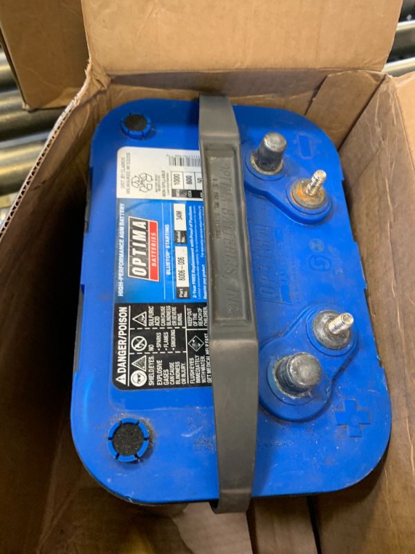 Photo 1 of OPTIMA Batteries High Performance 34M Sealed AGM Boat and RV Starting Battery, 800 CCA, Dual Terminal, Maintenance Free, Versitile Mounting