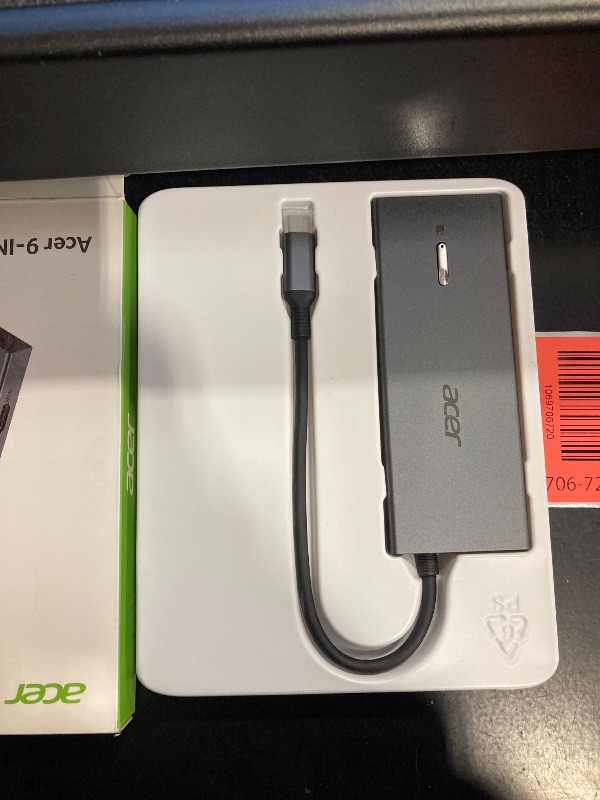 Photo 1 of Acer USB C Docking Station Dual Monitor with 2 HDMI, 9-in-1 Laptop Docking Station with 4K@60Hz HDMI, USB A&C 3.0, SD/Micro SD, 100W PD, USB C Dock Compatible with Acer/Dell XPS/HP/Mac/Surface etc