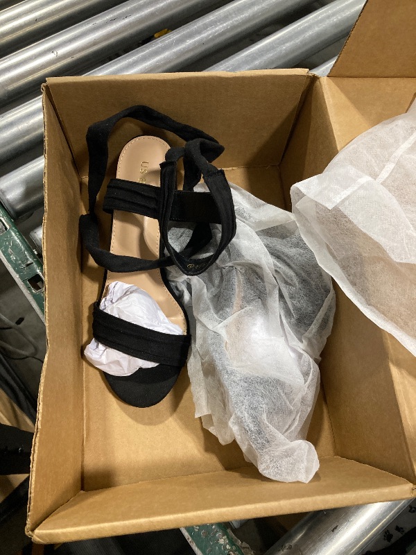 View 2 of Allegra K Women's Open Toe Ankle Tie Back Black Block Heels Sandals - 8 M US