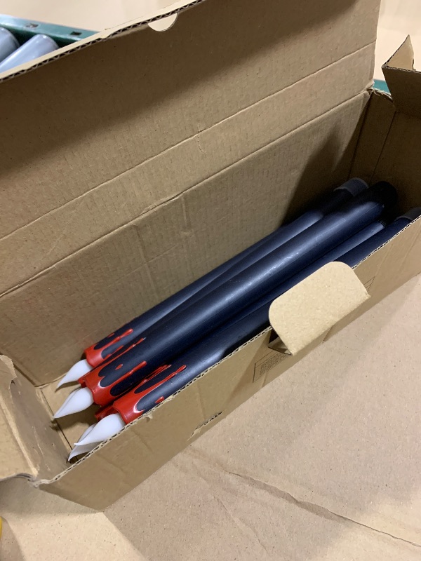 Photo 1 of 7pcs only YUNVI Black Halloween Flamless Bleeding Taper Candles Flickering Taper Candlesticks with Stand, LED Drip Wax Candles for Halloween Indoor Fireplace Decoration