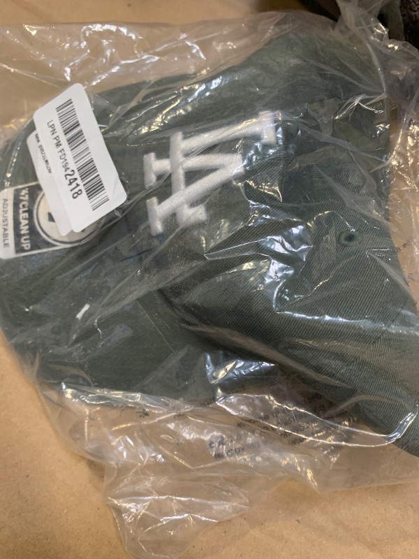 Photo 1 of 47 Brand MLB Moss Green Primary Logo Clean Up Adjustable Strap Baseball Cap Hat, Adult One Size Fits All - Los Angeles Dodgers Moss Green