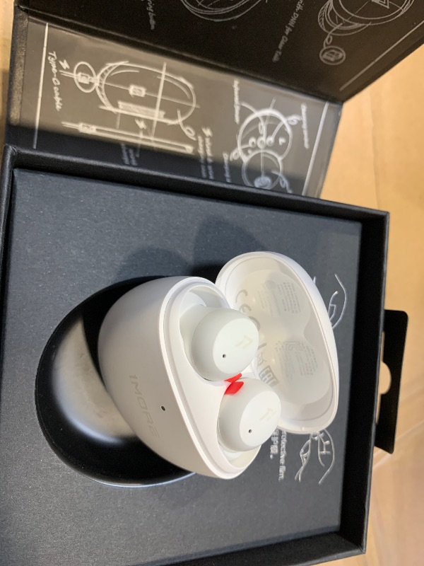 Photo 1 of 1MORE Active Noise Cancelling Earbuds - ComfoBuds Mini Wireless in Ear Headphones, Bluetooth 5.0, Up to 40dB ANC, Clear Calls, Wireless Charging, Waterproof, White