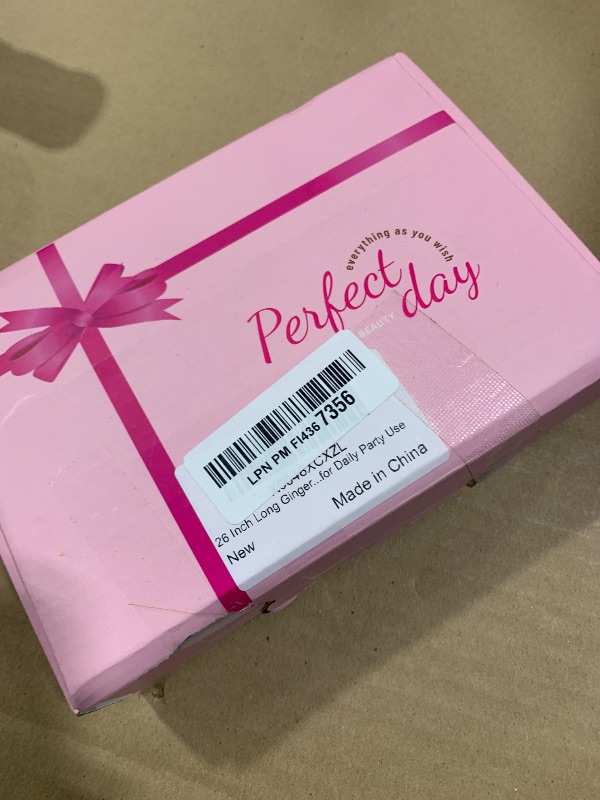 Photo 1 of 26 Inch Long Ginger Wig for Women Synthetic Orange Lace Front Middle Part Wavy Wigs Body Wave Heat Resistant Wig for Daily Party Use Halloween Cosplay Wig