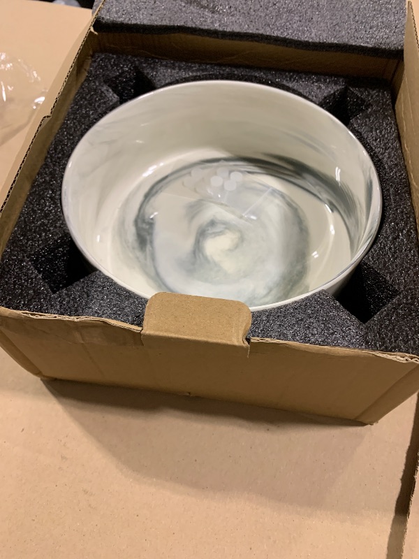 Photo 1 of Addogyy Dog Bowl Ceramic for Medium Large Breed, Heavy Weighted Dog Food Water Feeder Dish,8 in Non - Slip Modern Cute Extra Big Porcelain Pet Bowl Maze Marble Grey