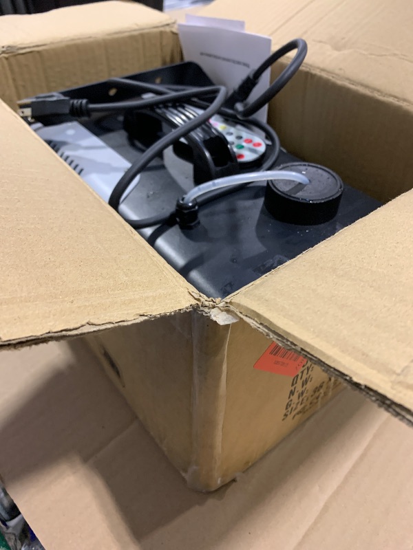 Photo 1 of 1200W Fog Machine with RGB 6LEDs Lighting Smoke Haze Generator Stage Effect Equipment for Play Theater Professional Stage Home Entertainment Halloween Party DJ Nightclub Wedding