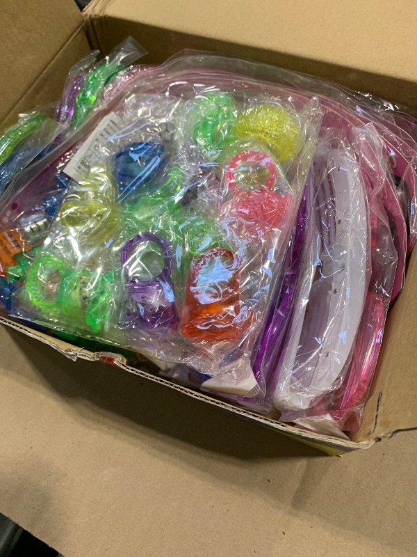 Photo 1 of 78PCs LED Light Up Toy Party Favors/Supplies Bulk Glow In The Dark For Adult Kids Birthday Halloween With 50 Finger Light, 12 Jelly Ring, 6 Flashing Glasses, 5 Bracelet, 5 Fiber Optic Hair Light
