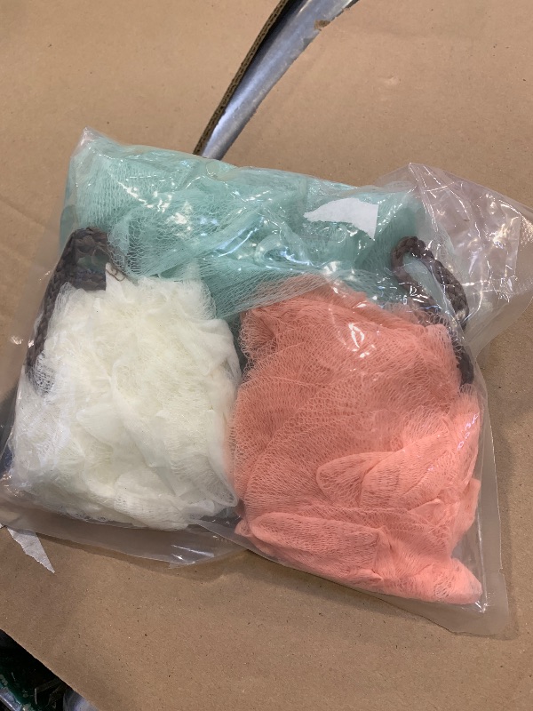 Photo 1 of 3pcs only Fu Store Loofah Sponge Shower Loofahs Bath Sponges Mesh