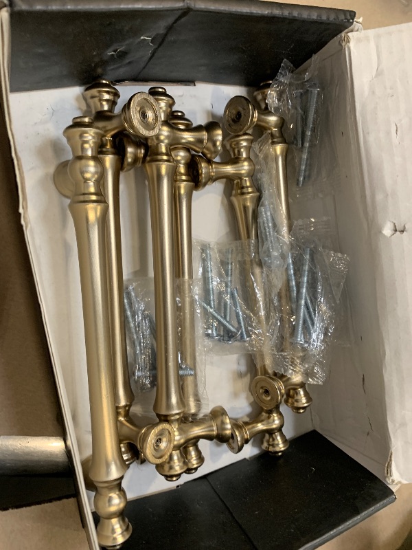 Photo 1 of Asidrama 6pcs only 5 Inch(128mm) Champagne Bronze Kitchen Cabinet Handles,Brushed Brass Cabinet Pulls Kitchen Cabinet Hardware for Cupboard Gold Drawer Pulls