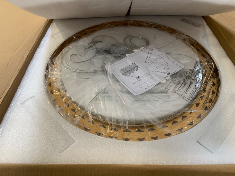 Photo 1 of 23.6" Dimmable Modern LED Crystal Chandeliers,Gold Chandelier Light Fixture, 3 Colors Contemporary Pendant Ceiling Light for Dining Room Living Room Kitchen Island Entryway Foyer ,With Remote Control