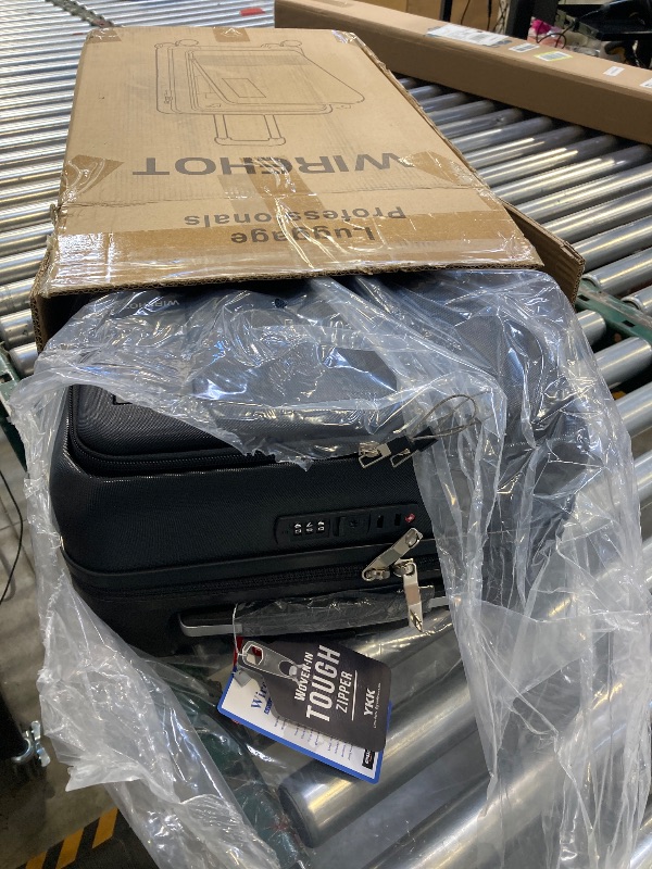 Photo 1 of 20 inch Small Carry On Luggage Front Open with Laptop Pocket, ABS+PC Hard Shell Suitcase with Spinner Wheels TSA Lock & YKK Zipper, 20in/Toiletry Bag/Handbag, Black
