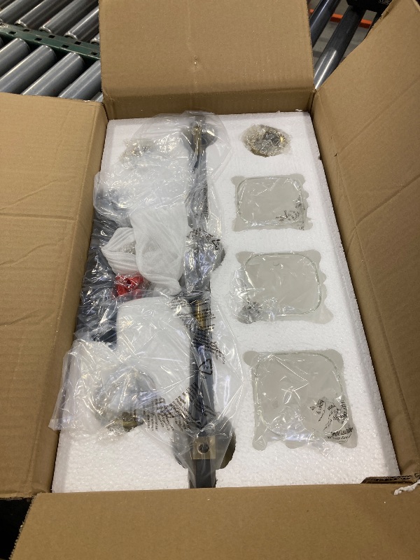 Photo 1 of 3-Light Black and Gold Vanity Light with 3 Color Modes (3000K/4000K/6000K),Dimmable Modern Wall Light Over Mirror,LED Bathroom Light Fixturewith Clear Glass Shade