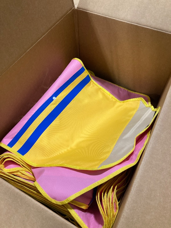 Photo 1 of 12 Pack Pencil Chair Pockets for Classrooms Bright Color Seat Back Seat Pockets with 12 PCS Name Tags Back of Chair Pockets for Kindergarten High School Home, 17 X 18 Inch

