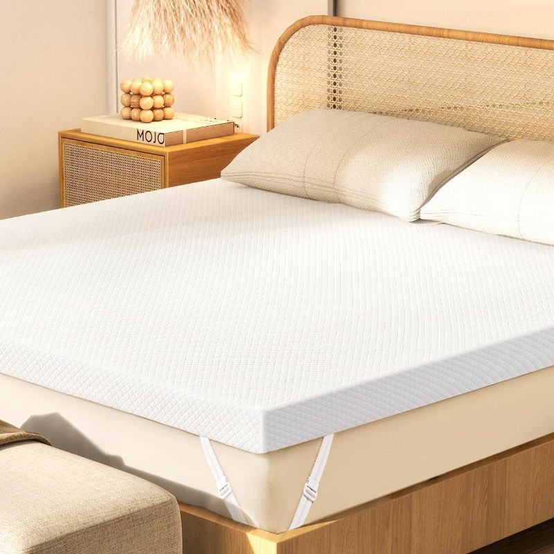 Photo 1 of 3 Inch Memory Foam Mattress Topper Queen Size, 2 Inch Cooling Egg Crate Gel Memory Foam Plus 1 Inch High Density Gel Bed Topper
