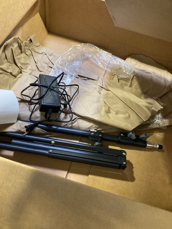 Photo 1 of 18" Foldable Ring Light with Stand for iPhone ipad, LED Display/2 USB Ports/4 Phone Tablet Holders, 2700-6500K Dimmable Ring Light for Tattoo Barber Makeup Studio Video Recording Photography