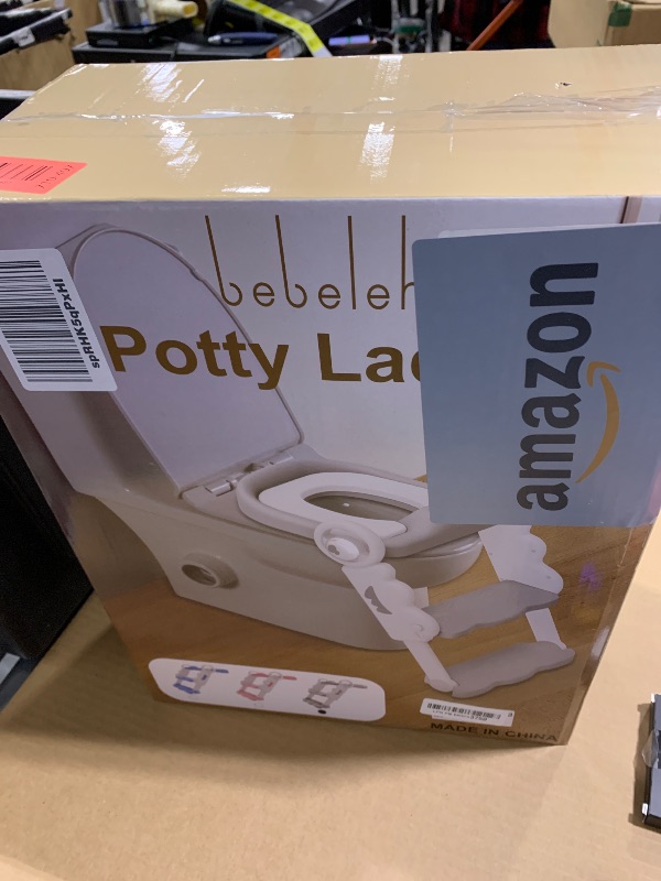 Photo 1 of bebeleh Musical & Sound Toddler Potty Training Seat w/Step Stool Ladder - Collapsible & Adjustable Toilet, Pre Assembled Toddler Toilet Seat w/Music & Sounds - Splash Guard & Anti-Slip Steps - Gray