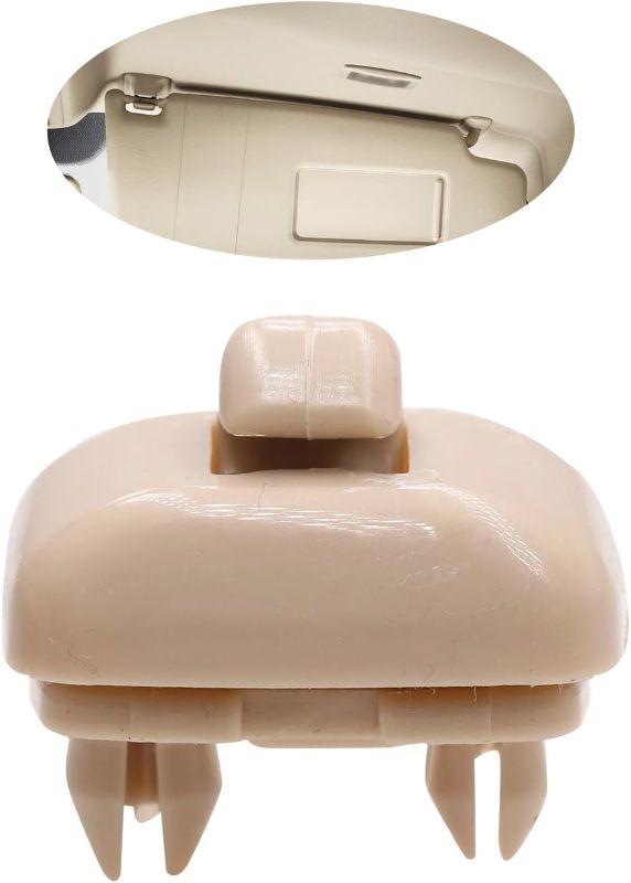 Photo 1 of 1 Pcs Interior Sun Visor Hook Clip, Car Sun Visor Fixing Buckle, Clip-On Hook Bracket Compatible with Audi A1 A3 A4 A6 A7 Q3 Q5 A8 (Beige)