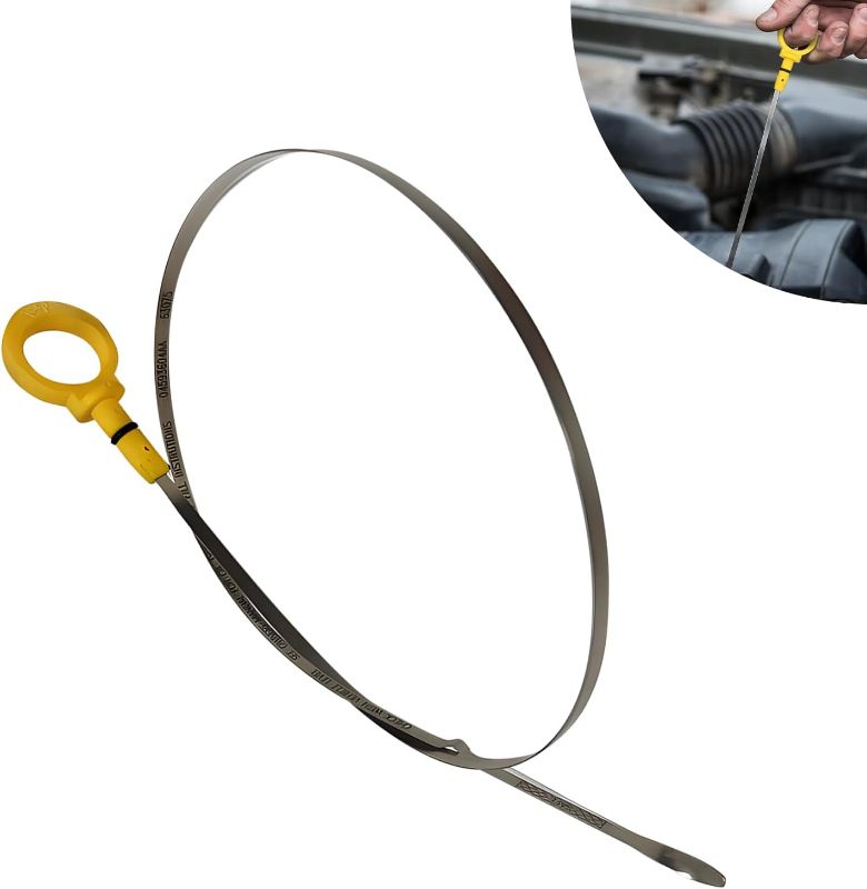 Photo 1 of 1 PC Car Engine Oil Dipstick, Oil Level Indicator with Clear Scale Indication, Durable Steel Sheet Replacement 04593604AA 4593604AA, Compatible with Chrysler Grand Voyager (Silver & Yellow)
