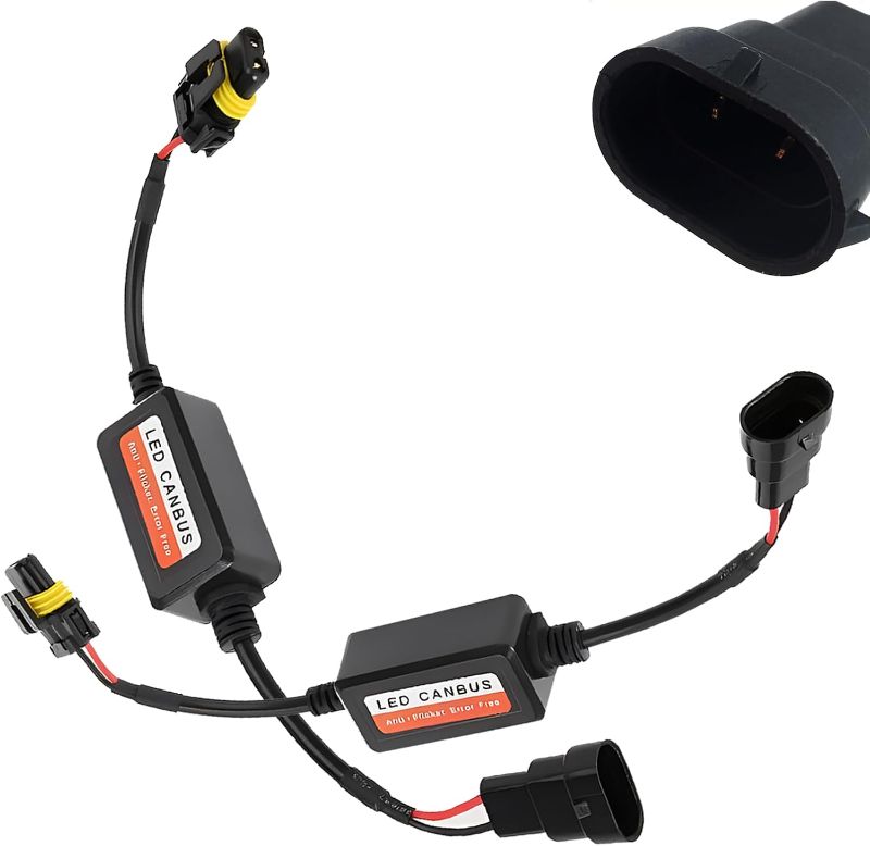 Photo 1 of 2 PCS Car Bulb Canbbus Decoder, Lighting System Anti-flicker Harness Adapter, 9006/HB4/9012 LED Fault Decoder, Universal for Cars Radio Audio Filter (Black)
