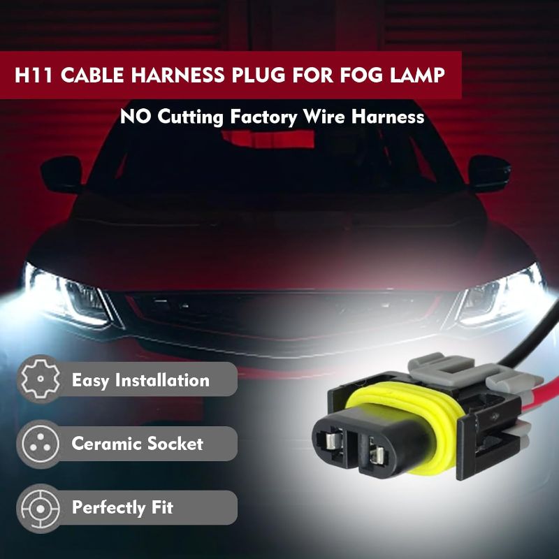 Photo 1 of 1 PC DJ7028Y-2.8-21 Multi-Purpose Socket Connector, H11 Fog Light Harness Plug, Pigtail Adapter Waterproof Connector, Suitable for Most Models (Black)
