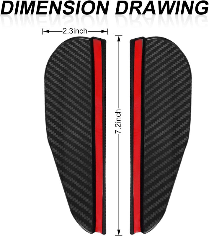 Photo 1 of 2 Pcs Carbon Fiber Car Side Mirror Rain Eyebrow Guard, Car Rearview Mirror Rain Brow, Waterproof Rearview Mirror Smoke Cover, For SUV, Truck, Car, Vehicle, GM Rear View Mirror Accessories	