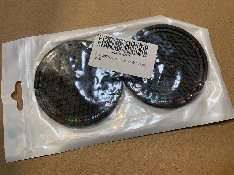 Photo 1 of 2 PCS Bling Cup Holder Coasters for Car, 2.75 inch Diamond Universal Non-Slip Silicone Cup Holder Coasters, Sparkly Bling Car Accessories for Women( Multicolor Diamond)
