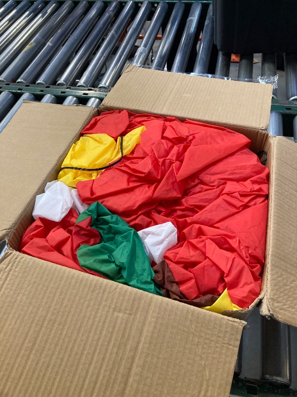 Photo 1 of 12 Ft Ht x 14 Ft L Giant Christmas Inflatables Santa Elf Ride Dinosaur Holding Candy Cane Christmas Blow Up Yard Decorations Built-in LEDs Christmas Decorations Outdoor Party Holiday Xmas Decor Lawn