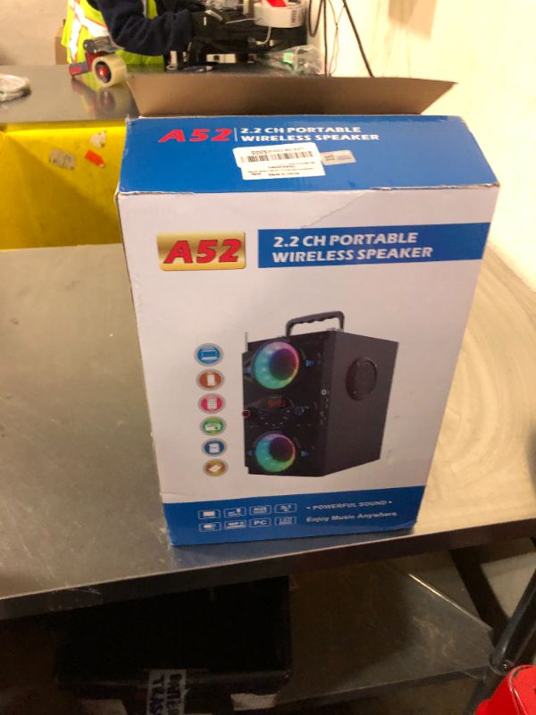 Photo 1 of Bluetooth Speakers, 60W Portable Wireless Loud Outdoor Home Party Bluetooth Speaker with Subwoofer, FM Radio, LED Colorful Lights, Microphone, Remote and Big Powerful Stereo Deep Bass Sound Boombox