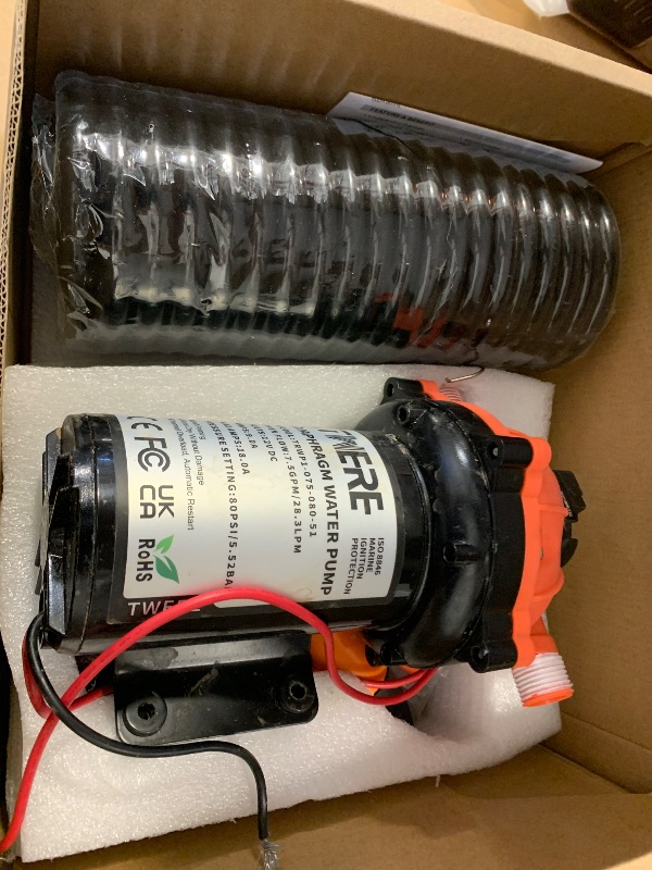 Photo 1 of 7.5 GPM 80 PSI Washdown Deck Wash Pump Kit, 12V Washdown Pump Kit with Strainer and Pressure Switch for RV,Boat,Sprayer,Travel Trailers,and Yacht -Freshwater Saltwater