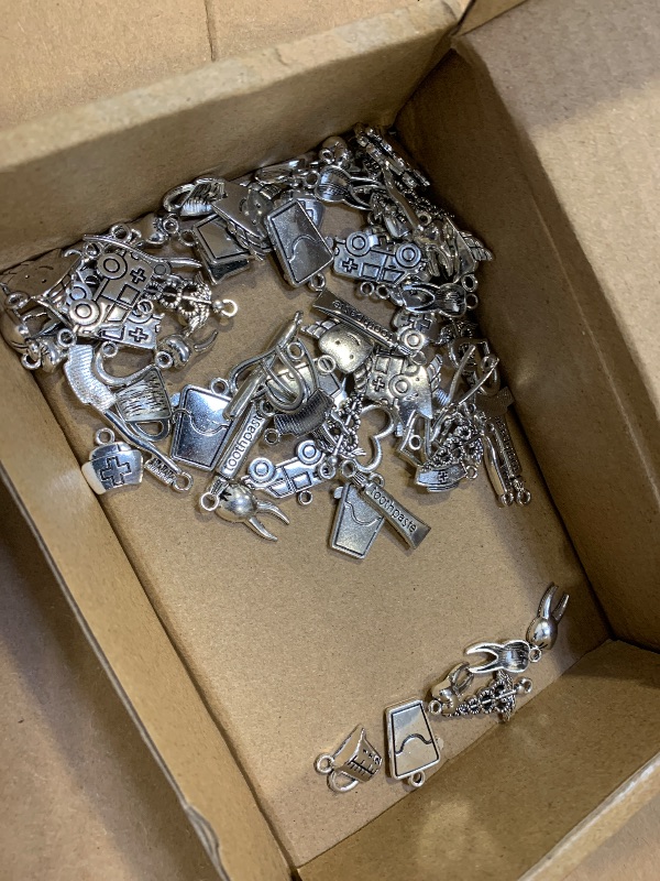 Photo 1 of  Antique Silver Healthy Tooth Teeth Charms Dentist Dental Hygienist Pendants with A Box Crafts Supplies for DIY Jewelry Necklace Bracelet Making