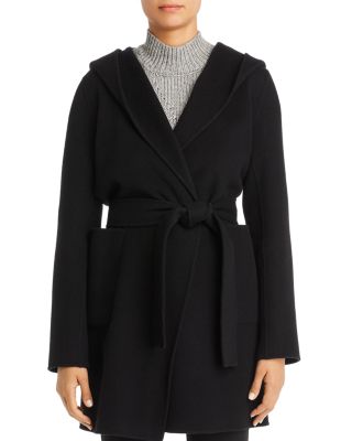 Photo 1 of XS Tahari double-faced wool-blend wrap coat in black.