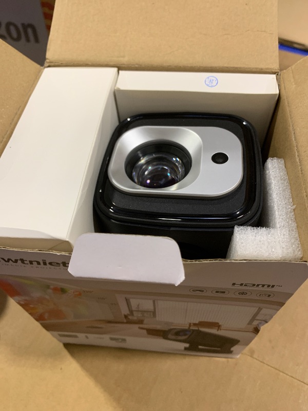 Photo 1 of ?Auto Focus &1080P?Alwtniet Mini Portable Projector, 4k Support Smart Proyector with Wifi and Bluetooth For Outdoor, 5W Speaker, Built in Apps,Home Theater, Bluetooth Movie Projector (Black)