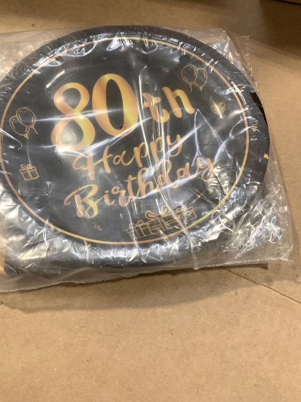 Photo 1 of 40PCS 80th Birthday Decorations1945 80th Theme Birthday Party Table Decoration 80th Party Tableware Set Paper Plates and Napkins Happy 80th Birthday Party Supplies for Women Men