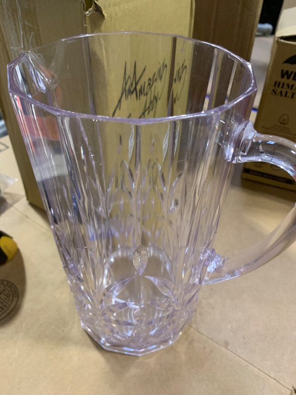 Photo 1 of Amazing Abby - Stately - Acrylic Pitcher (80 oz), Clear Plastic Water Pitcher with Lid, Fridge Jug, BPA-Free, Shatter-Proof, Great for Iced Tea, Sangria, Lemonade, Juice, Milk, and More
