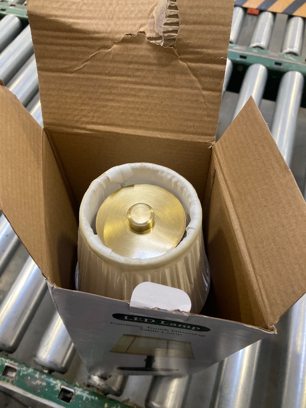 Photo 1 of 5w Led Cordless Mini Lamps,3000 mah Battery Operated Lamp,3 Color Temperature Dimmable Table Lamp,Gold Rechargeable Table Lamp Fabric,Aesthetic Small kitchen Lamp for Counter,Restaurant,Bar,H9.8"