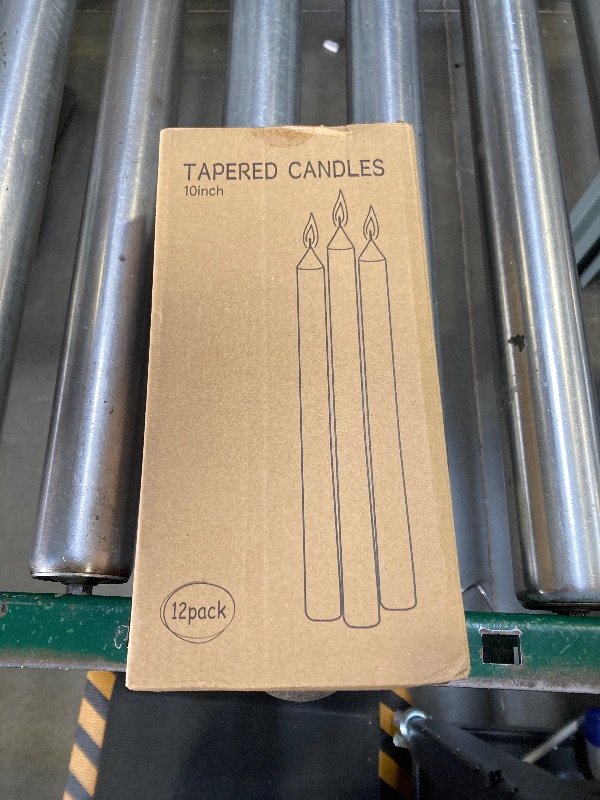 Photo 1 of 12 Pack Ivory Taper Candles 10 inch - Taper Candles Dripless, Smokeless, Unscented - 8 Hours Long Burning - Hand Poured Tall Candlesticks - Perfect for Home Decor, Weddings, and Special Occasions