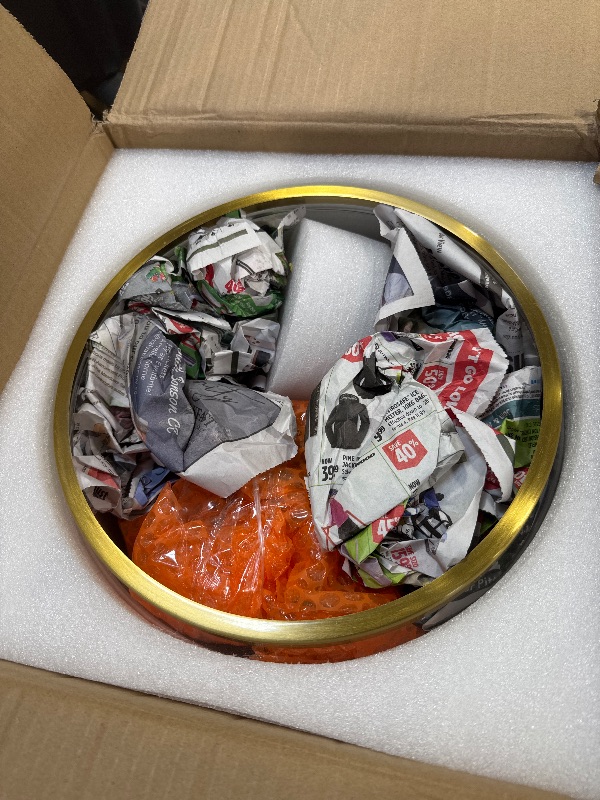 Photo 1 of Black and Brushed Gold Semi Flush Mount Ceiling Light, 11.81" Modern Glass Drum Light Fixtures, 3-Light Ceiling Lights for Hallway Entryway Kitchen Dining Room Bedroom Laundry Lighting, UL-Listed