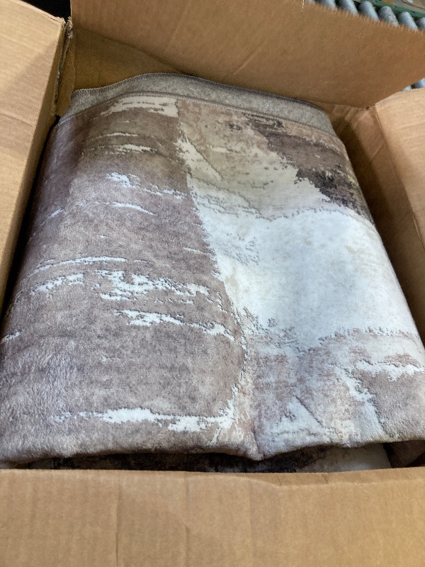 Photo 1 of 8X10 Area Rugs for Living Room Bedroom,Modern Abstract Large Carpet Washable Rugs 8x10 for Dining Room Office,Non Slip Gray Print Faux Wool Thin 8 by 10 Indoor Nursery Kids Home Pet & Child Friendly