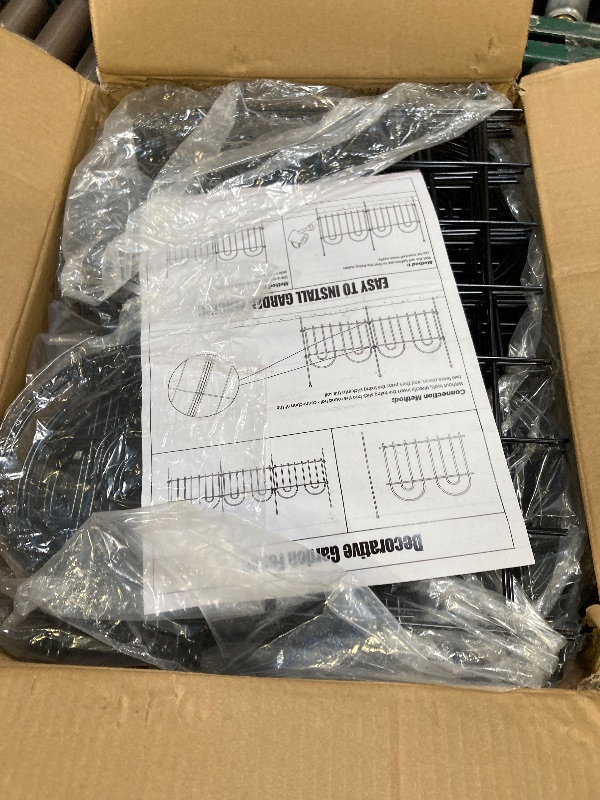 Photo 1 of 45ft X 13in Animal Barrier Fence, 32 Panels No Dig Fence for Dogs Rabbit, Anti Digging Defense Barrier Garden Edging Border, Rustproof Metal Arched Decorative Garden Fencing for Outdoor, Yard, Lawn